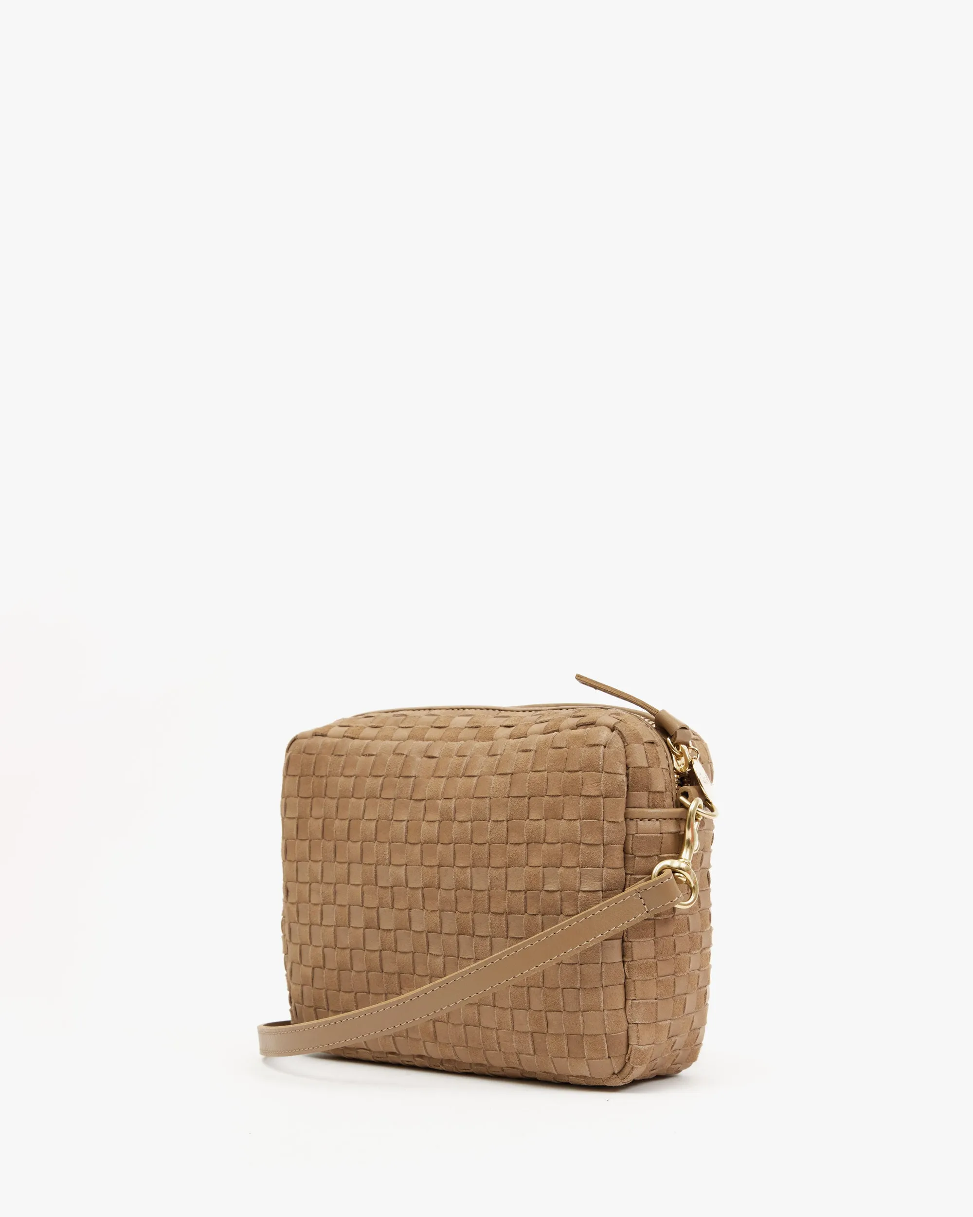 Midi Sac Handbags - Crossbody - Midi Sac Clay Leather & Suede Woven Checker