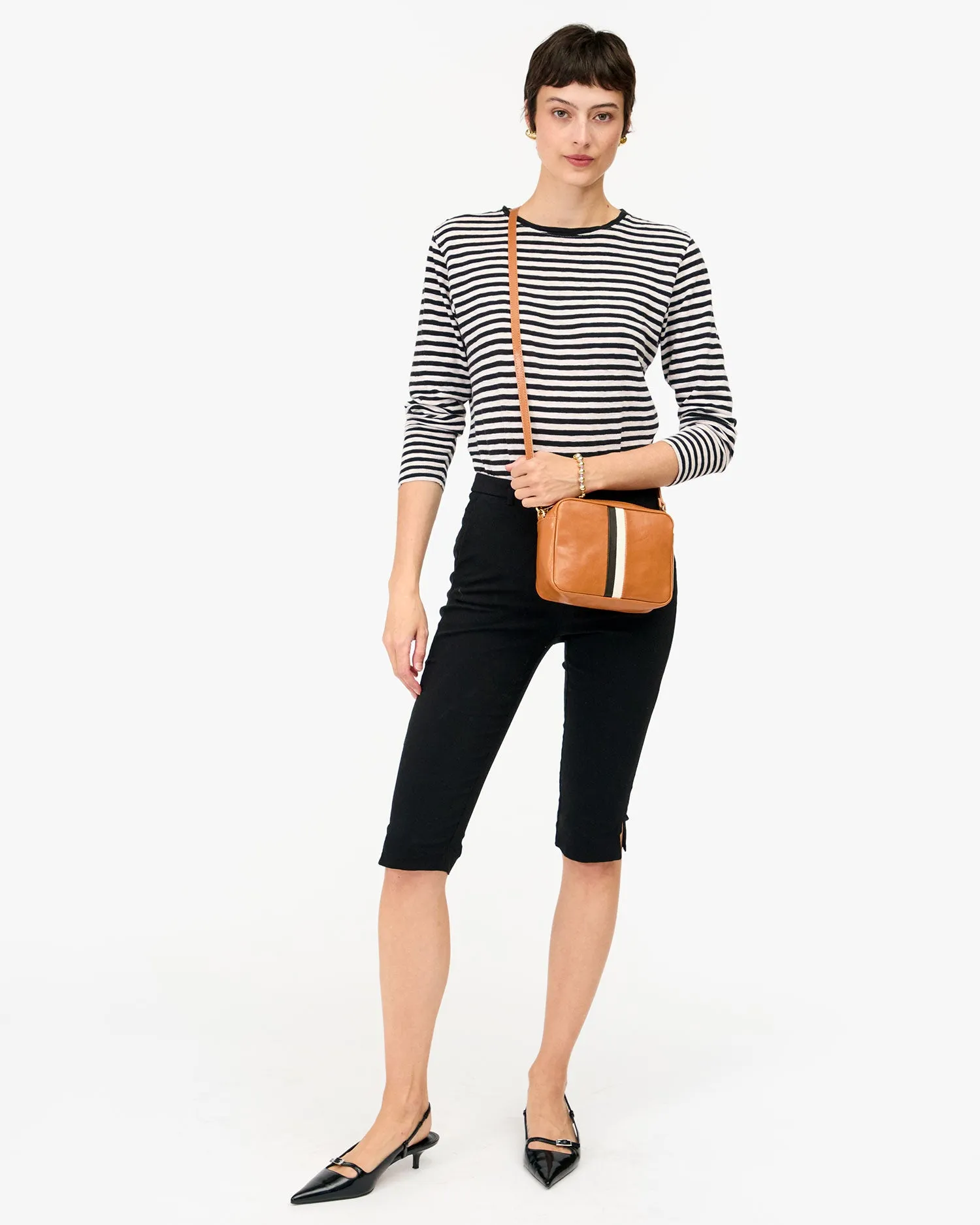 Midi Sac Handbags - Crossbody - Midi Sac Natural W/ Stripes