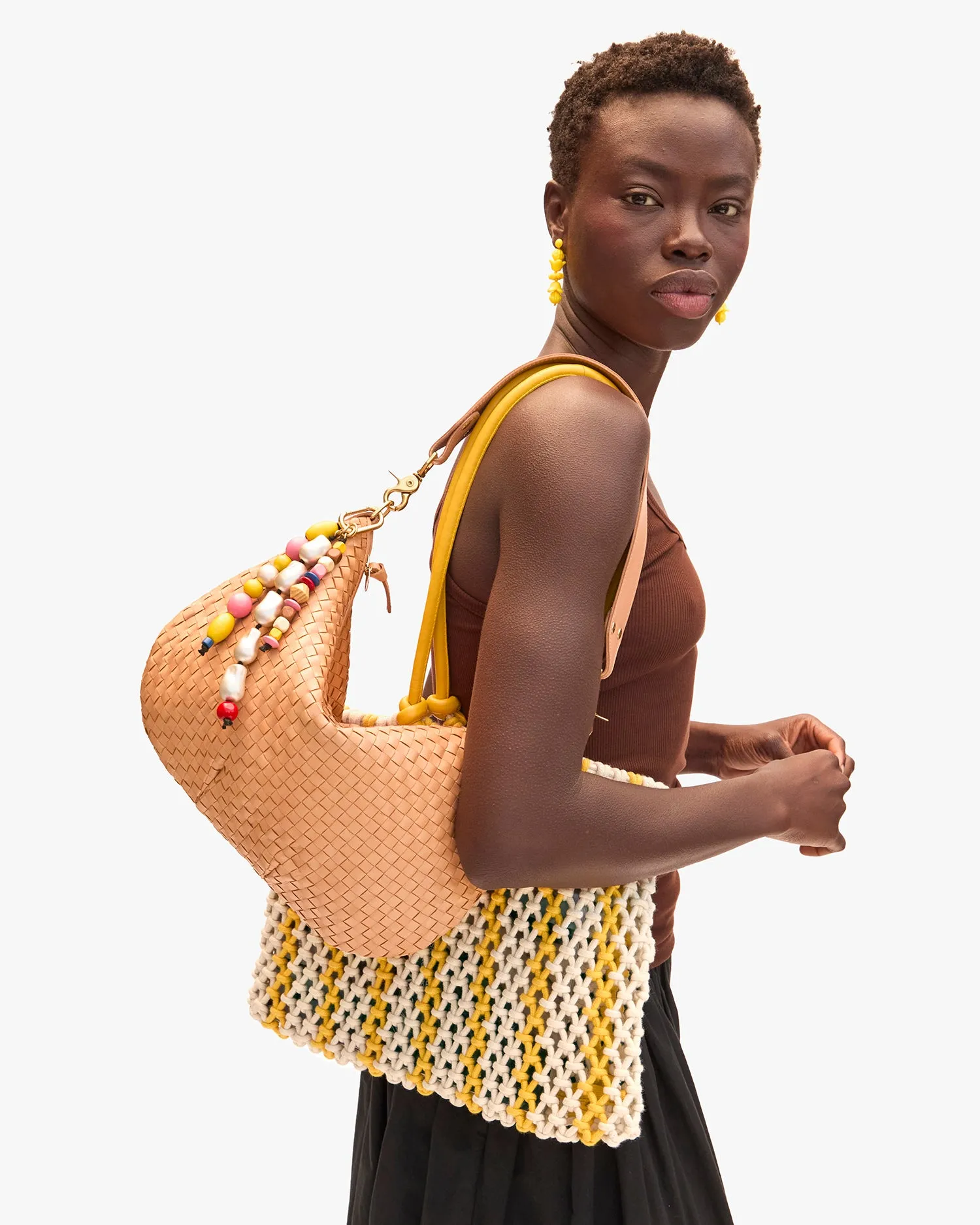 Moyen Messenger Handbags - Crossbody - Moyen Messenger Bisque Woven Checker