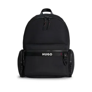Multi-pocket backpack with contrast logo