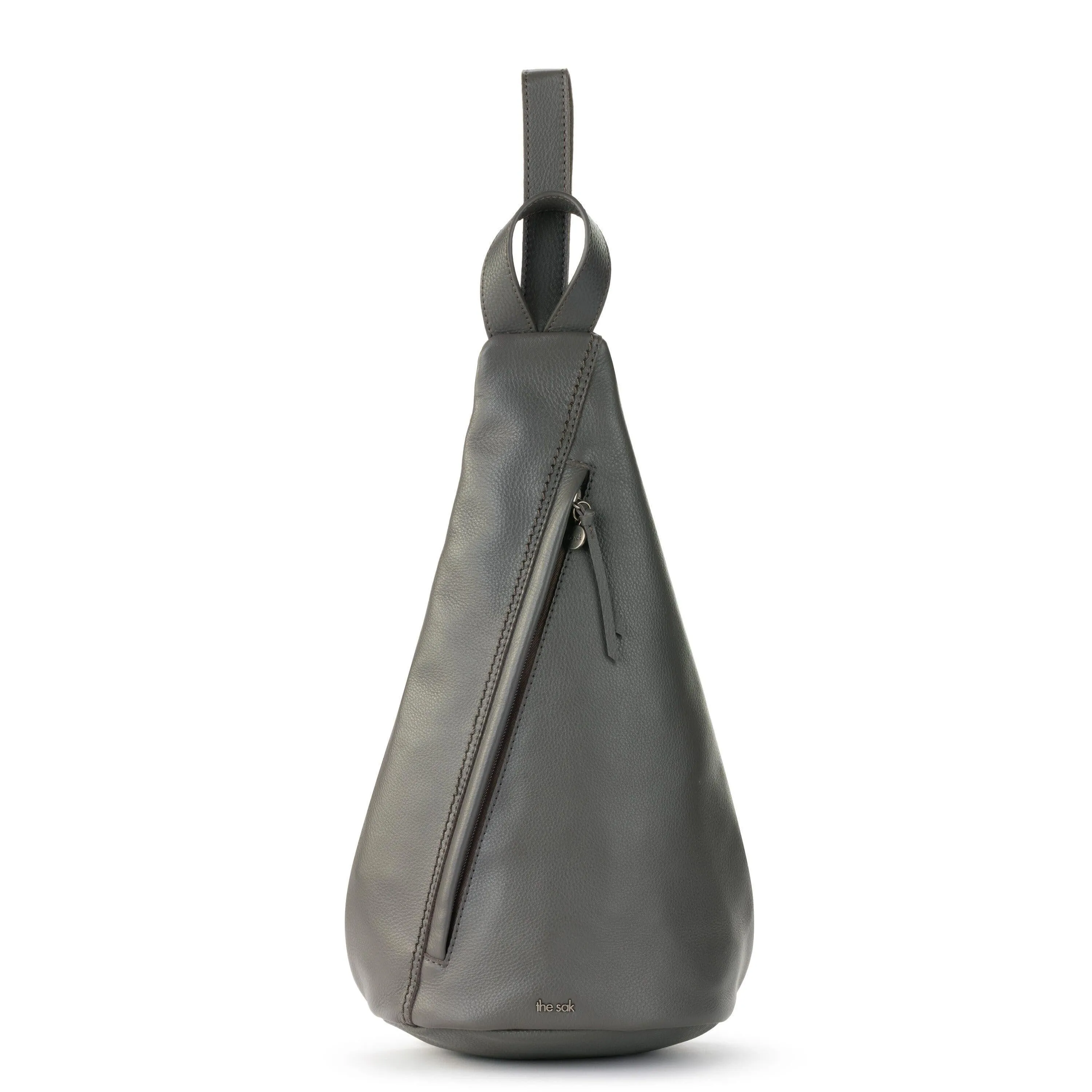 On The Go Sling Backpack - Leather - Slate