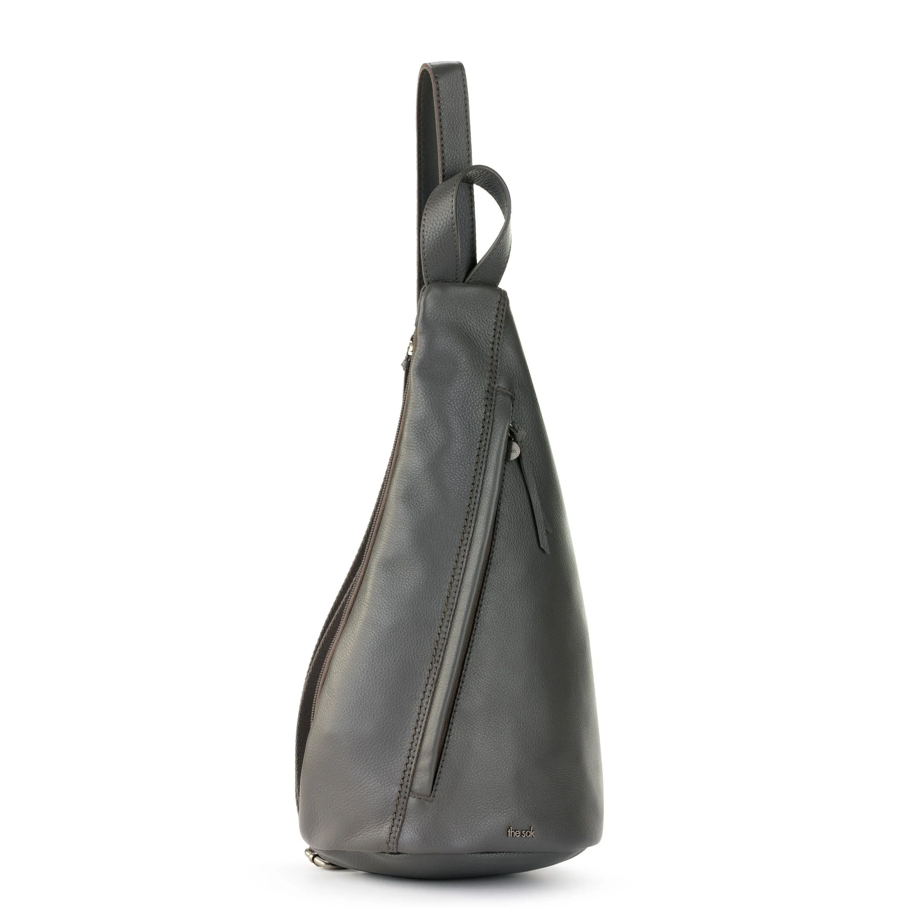 On The Go Sling Backpack - Leather - Slate