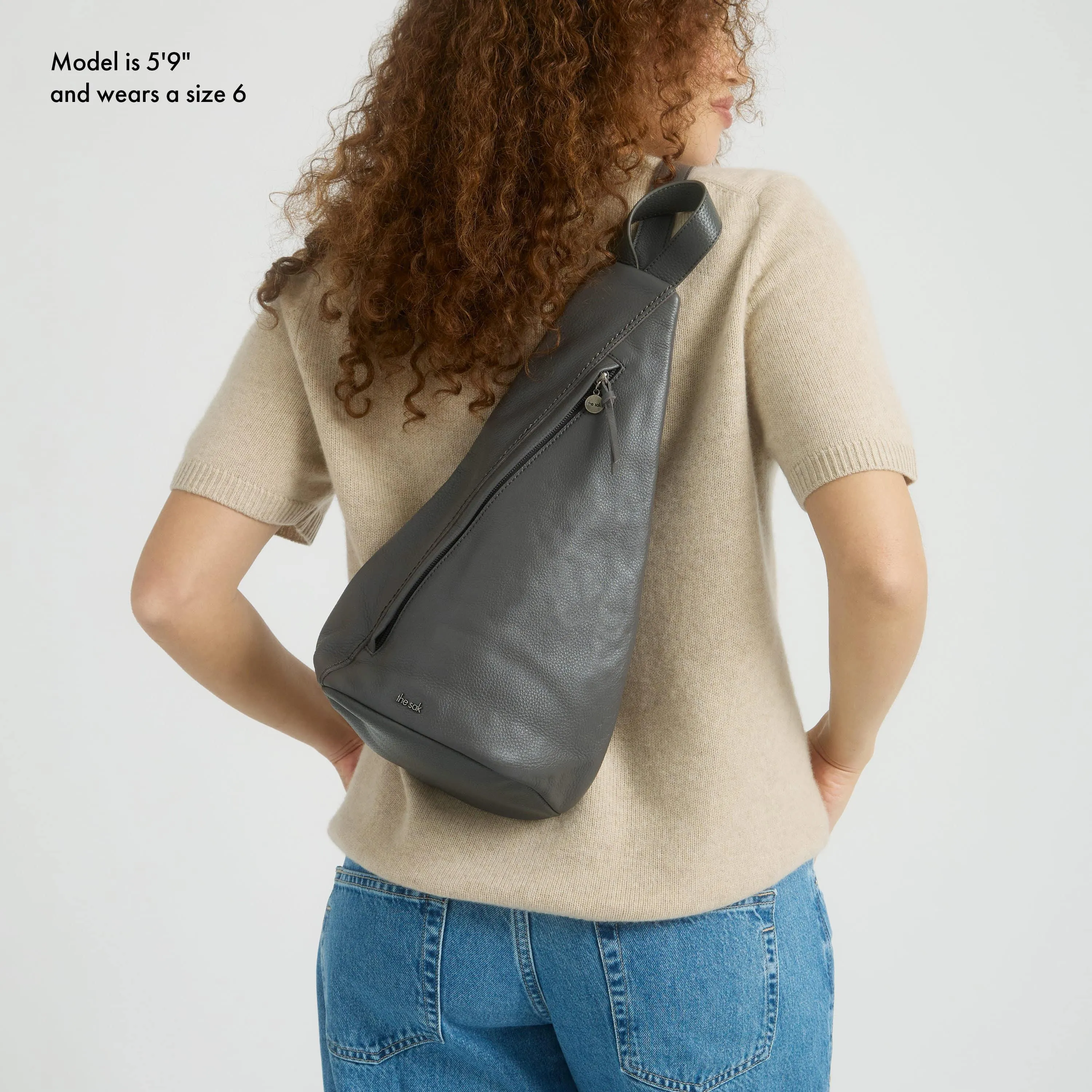On The Go Sling Backpack - Leather - Slate