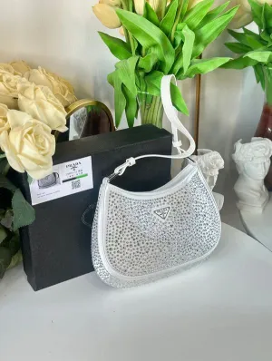 PARADA Shoulder Bag ?C Premium Quality with Branded Packaging (White/Silver)