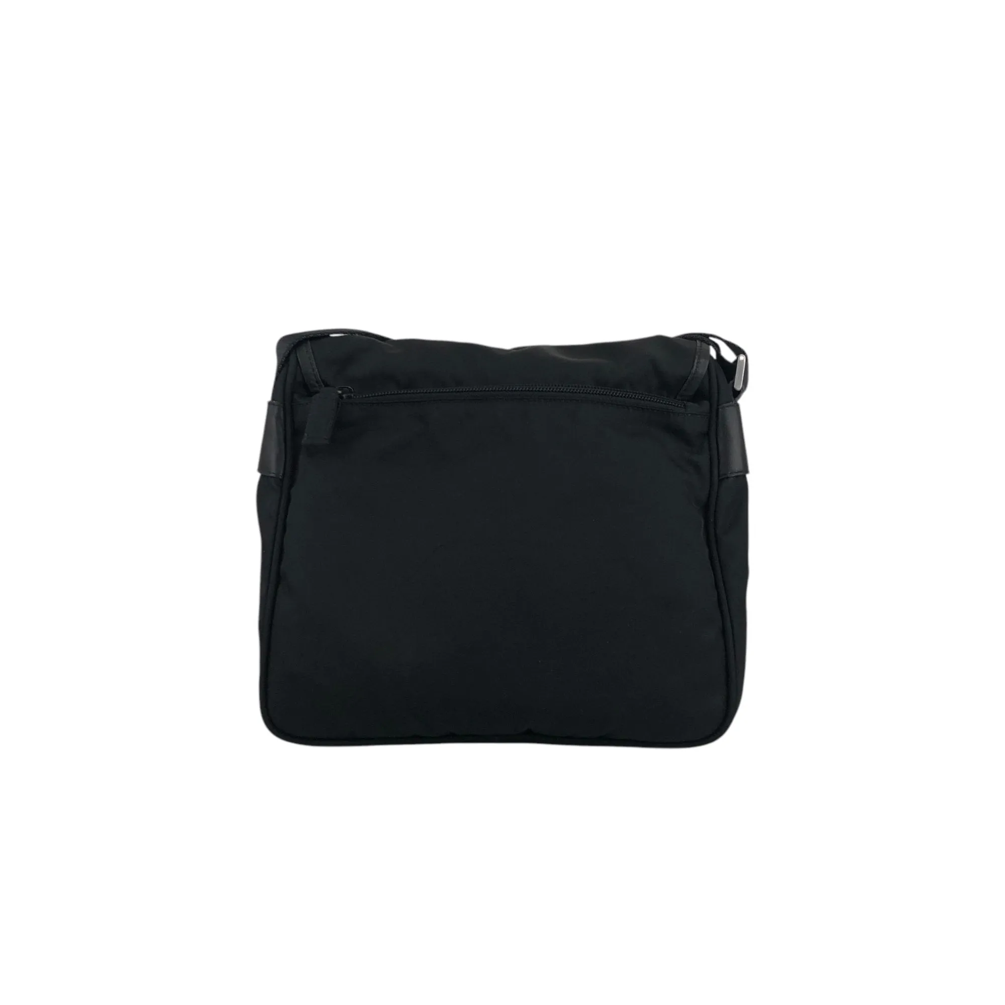 PRADA Triangle Logo Front Buckle Shoulder bag Black Vintage 5spz5k