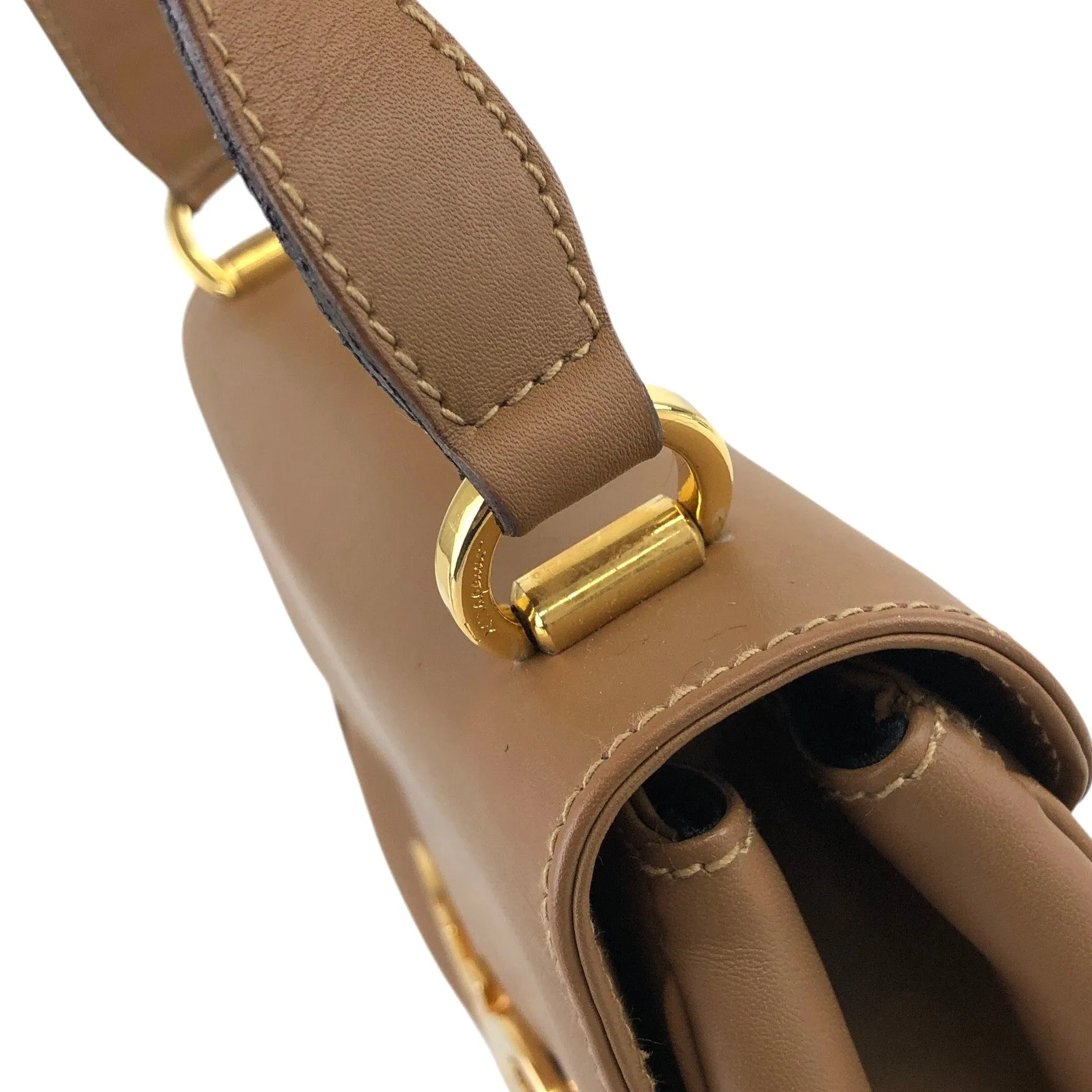 Salvatore Ferragamo Gancini Shoulder bag Brown Vintage hr6rnn