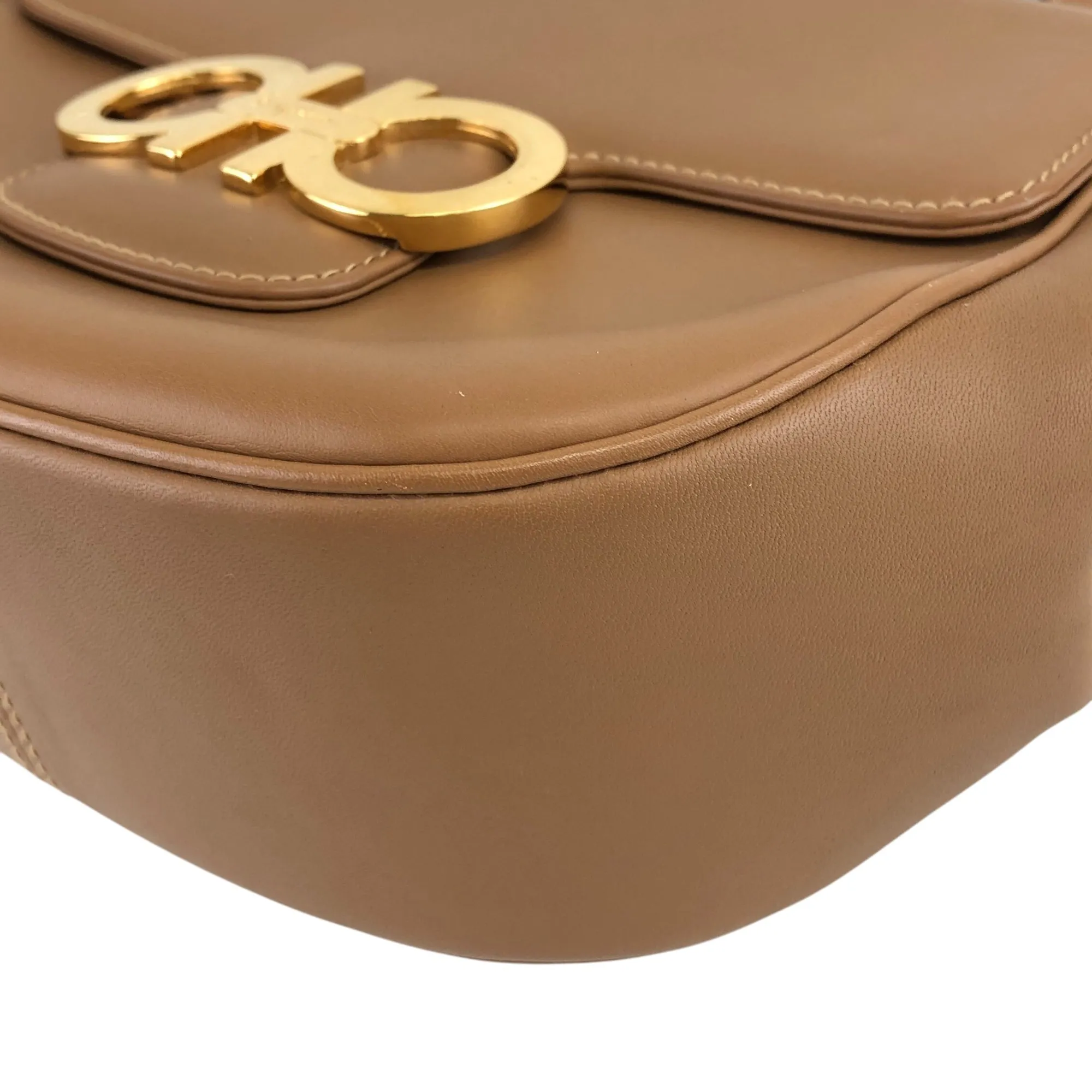 Salvatore Ferragamo Gancini Shoulder bag Brown Vintage hr6rnn