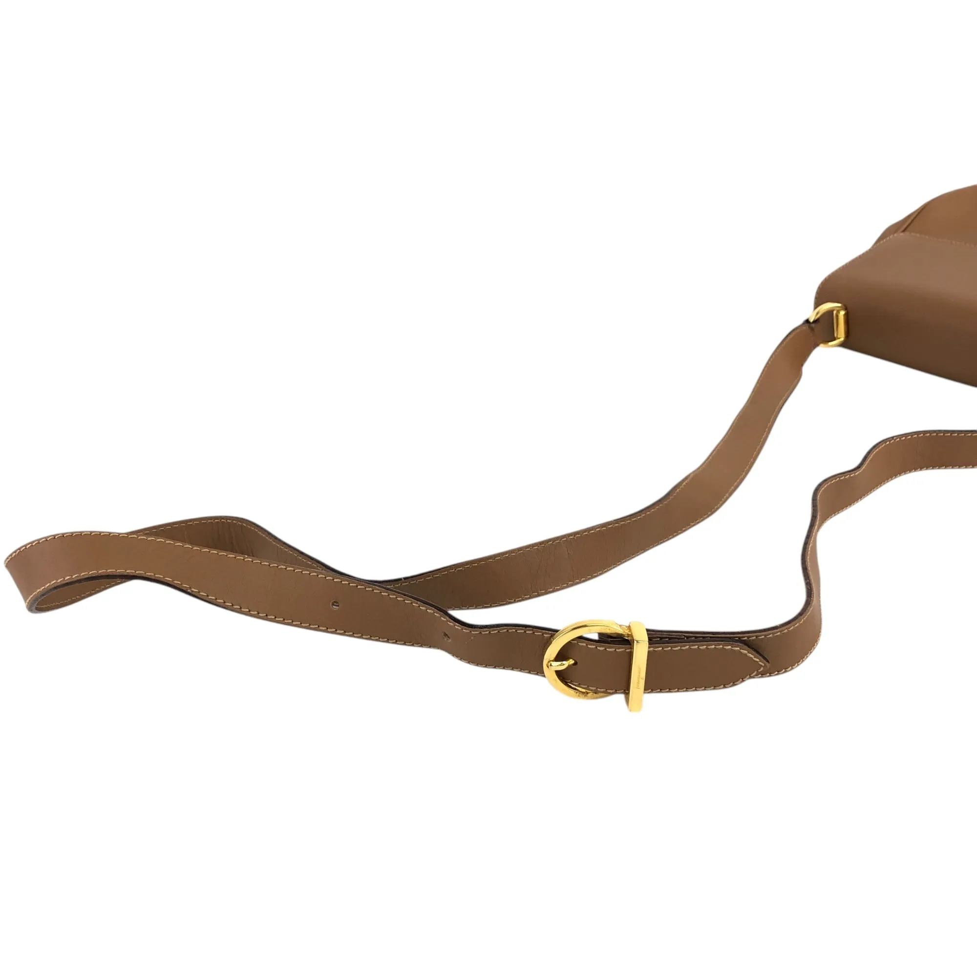 Salvatore Ferragamo Gancini Shoulder bag Brown Vintage hr6rnn
