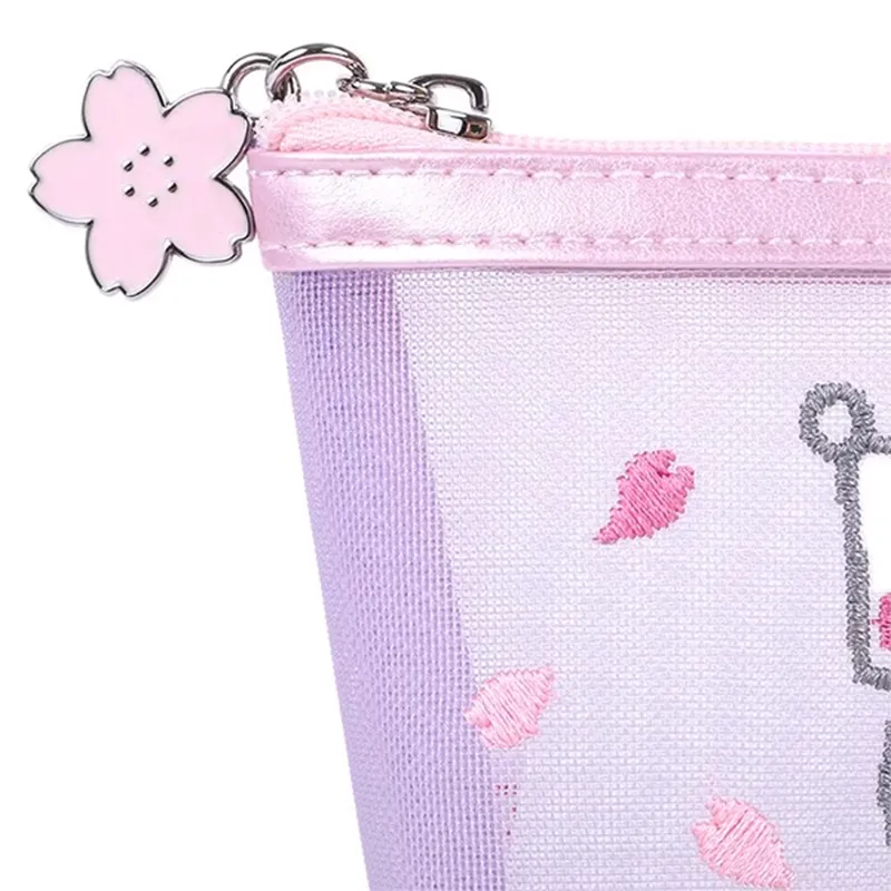 Sanrio Pink Sakura Mesh Zipper Pouch