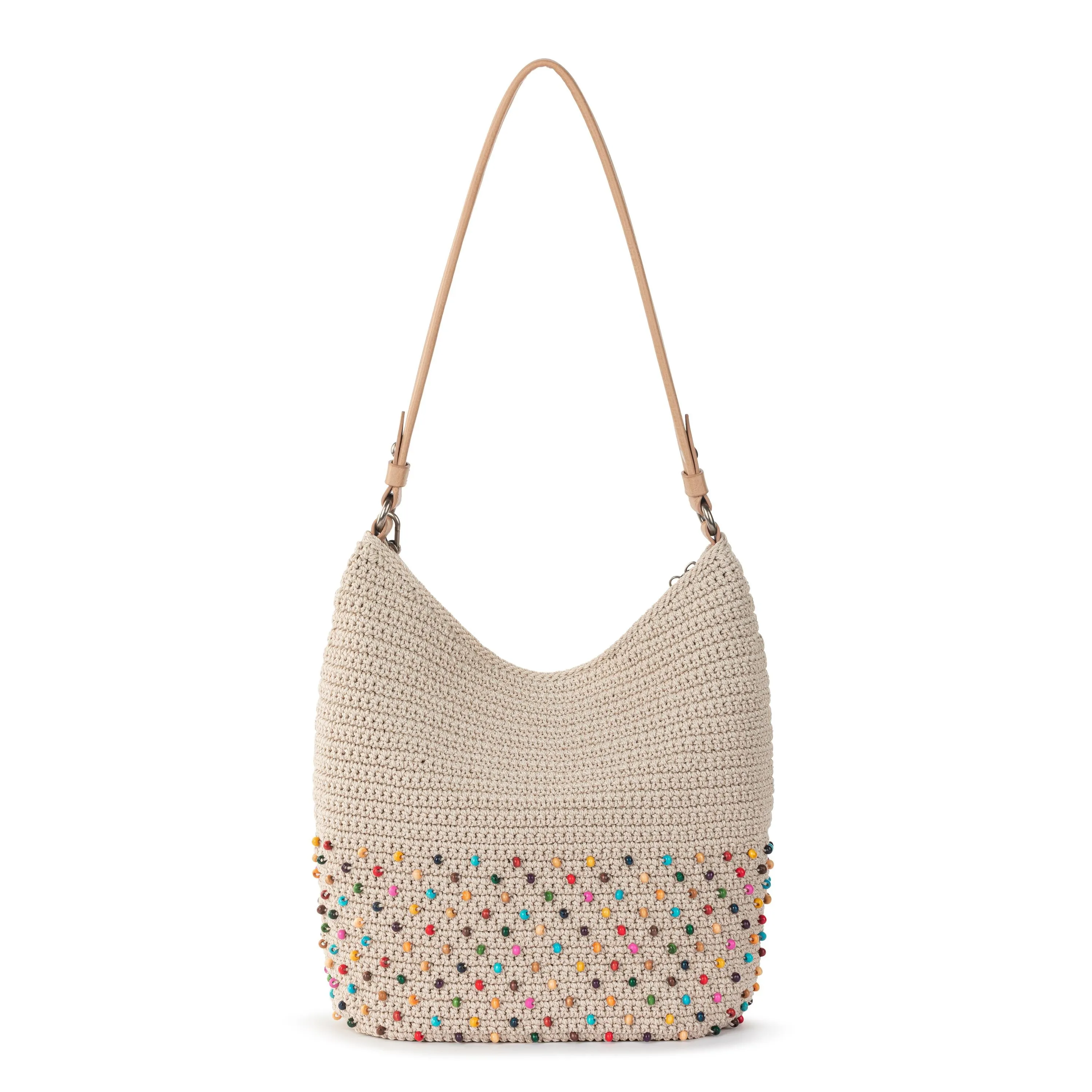 Sequoia Hobo - Hand Crochet - Ecru Multi Beads