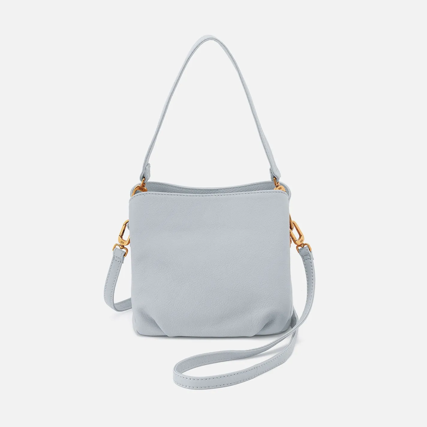 Starr Convertible Shoulder Bag in Pebbled Leather - Blue Pearl