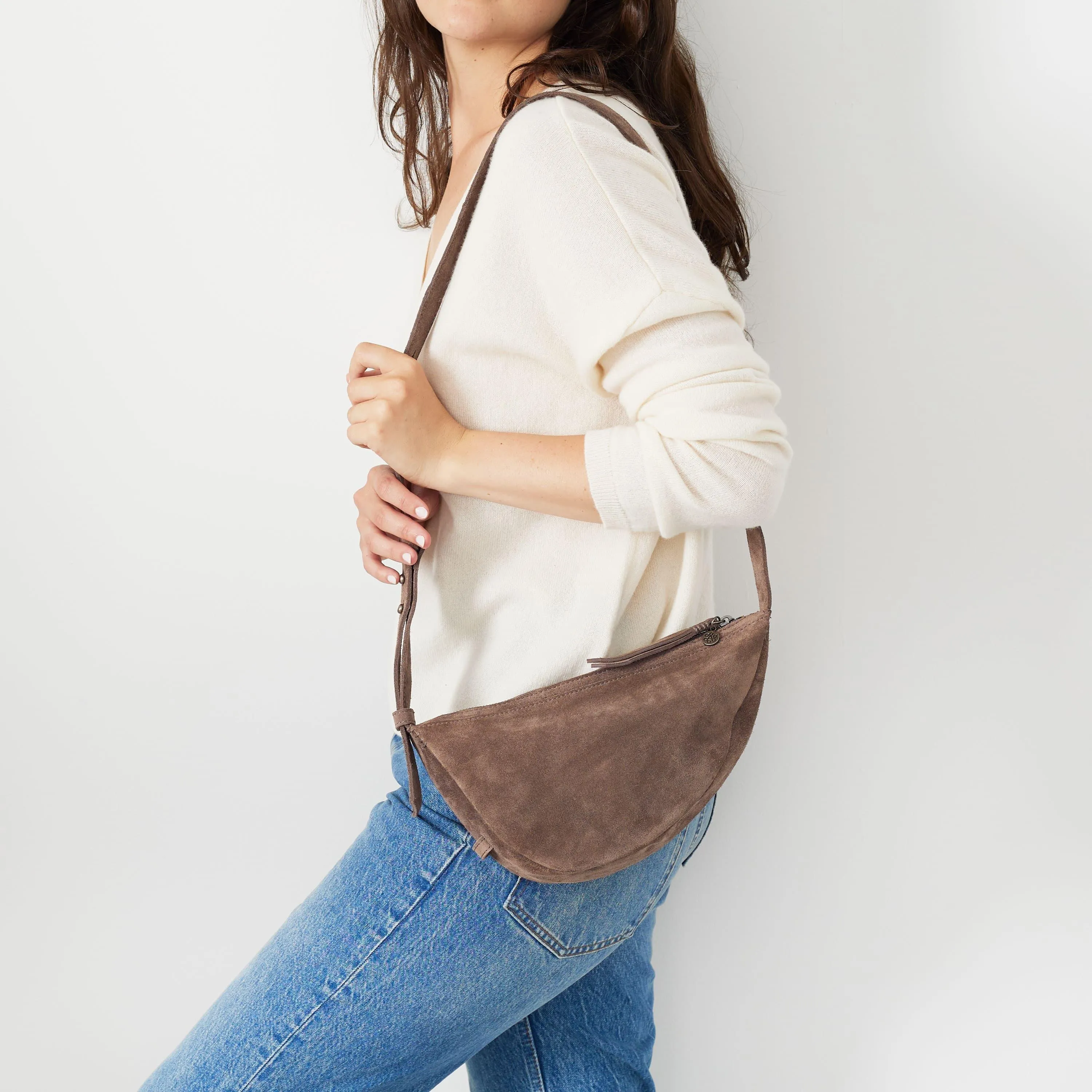 Tess Sling - Leather - Mushroom Suede