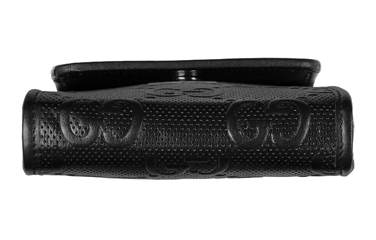 (WMNS) GUCCI Logo Embossing Leather Shoulder Messenger Bag Mini Unisex / Black 625571-1W3AN-1000